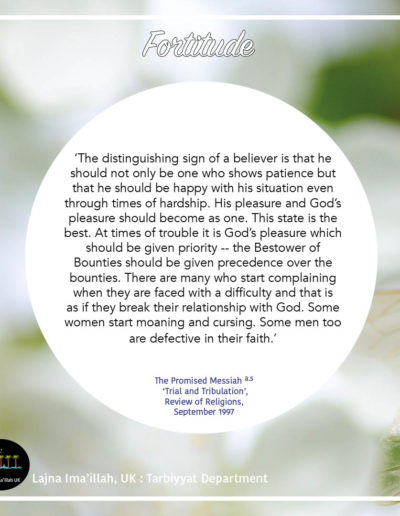 Tarbiyyat five moral values - Fortitude