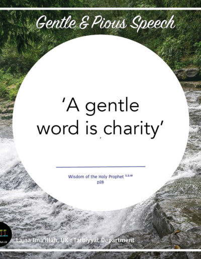 Tarbiyyat five moral values - Gentle and pious speech