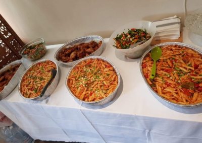 Food table at the luncheon