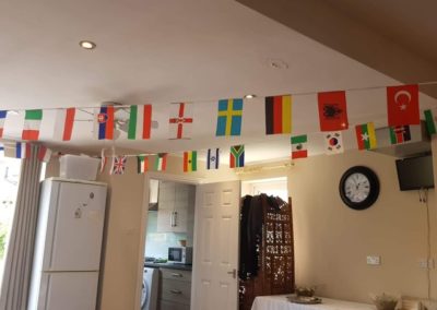 Flag decorations at the luncheon