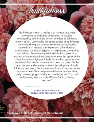 Tarbiyyat five moral values - Truthfulness