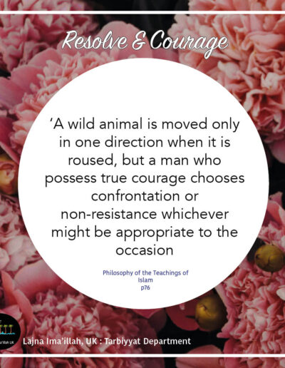 tarbiyyat five moral values - resolve and courage