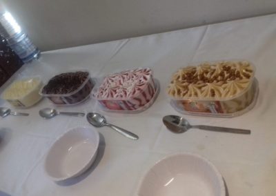 Ice cream table at the luncheon